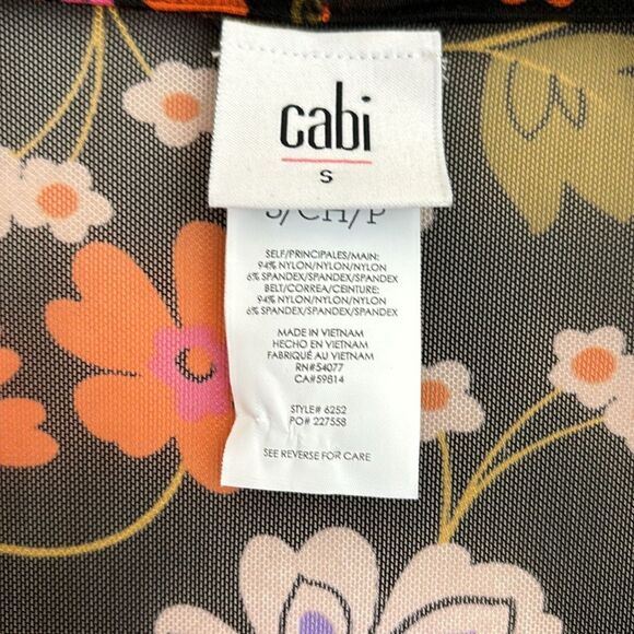 CAbi Women Mingle Kimono Duster Coverup Mesh Floral Tie Belt Black U0026 small! - Picture 5 of 11